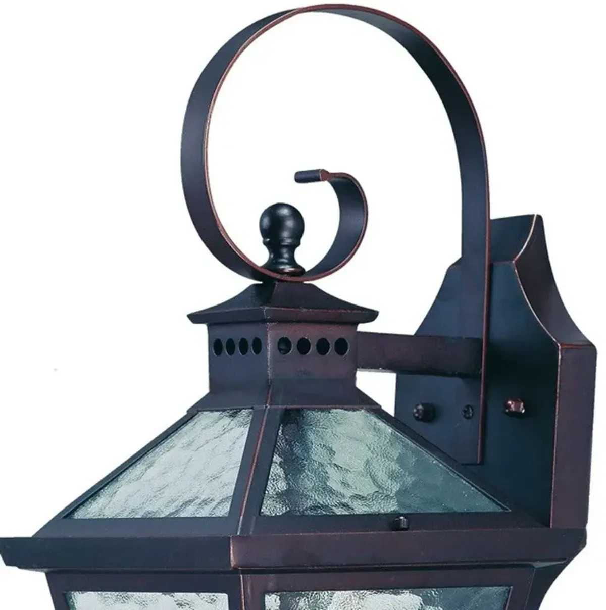 Hivvago XL Two Antique Bronze Black Hammered Glass Wall Light