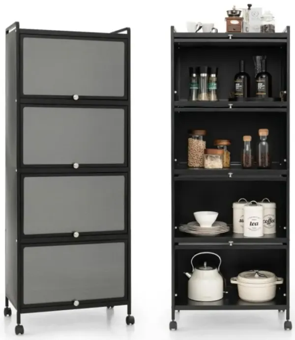 Hivvago 5-Tier Kitchen Baker's Rack with Flip-up PC Doors