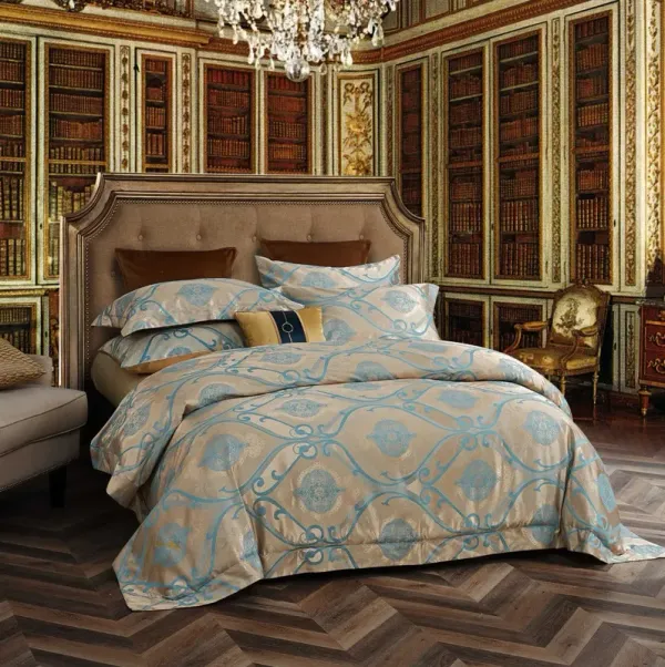 Dolce Mela Duvet Cover Set Jacquard Top & 100% Cotton Inside