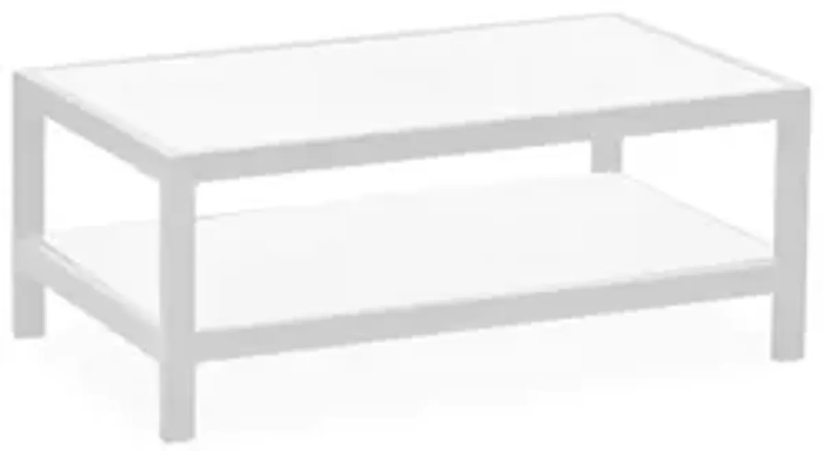35 X 22 X 14.5 White Aluminum Coffee Table