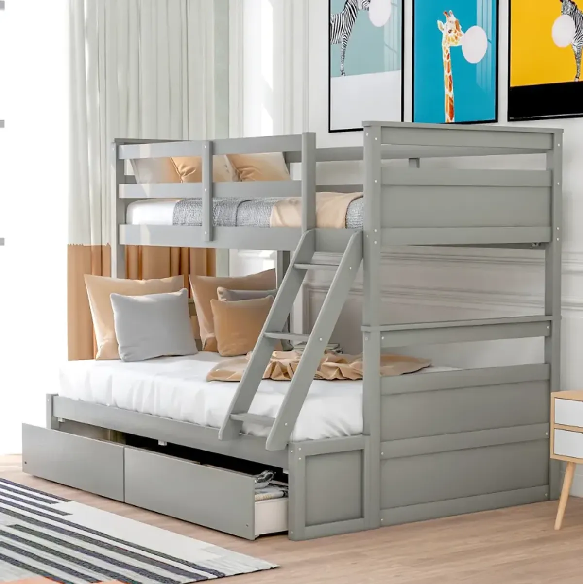 Twin Over Full Bunk Bed With Storage