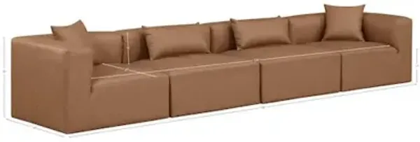 Meridian Furniture Cube Brown Vegan Leather Modular Sofa