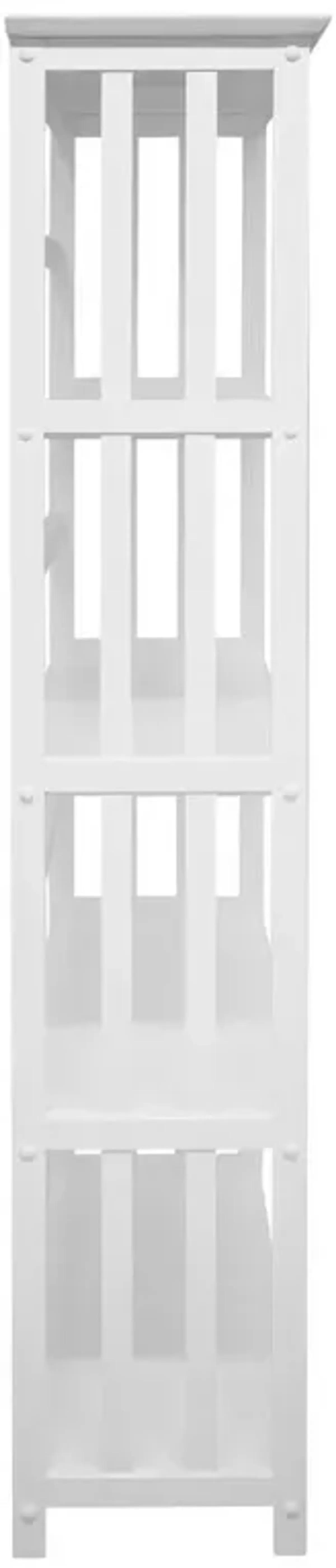 Mission Style 5-Shelf Bookcase - White