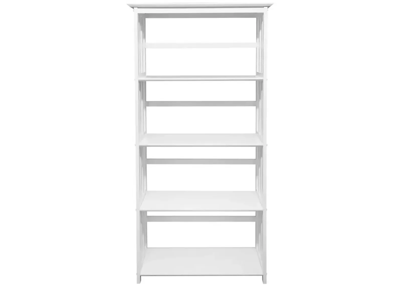 Mission Style 5-Shelf Bookcase - White