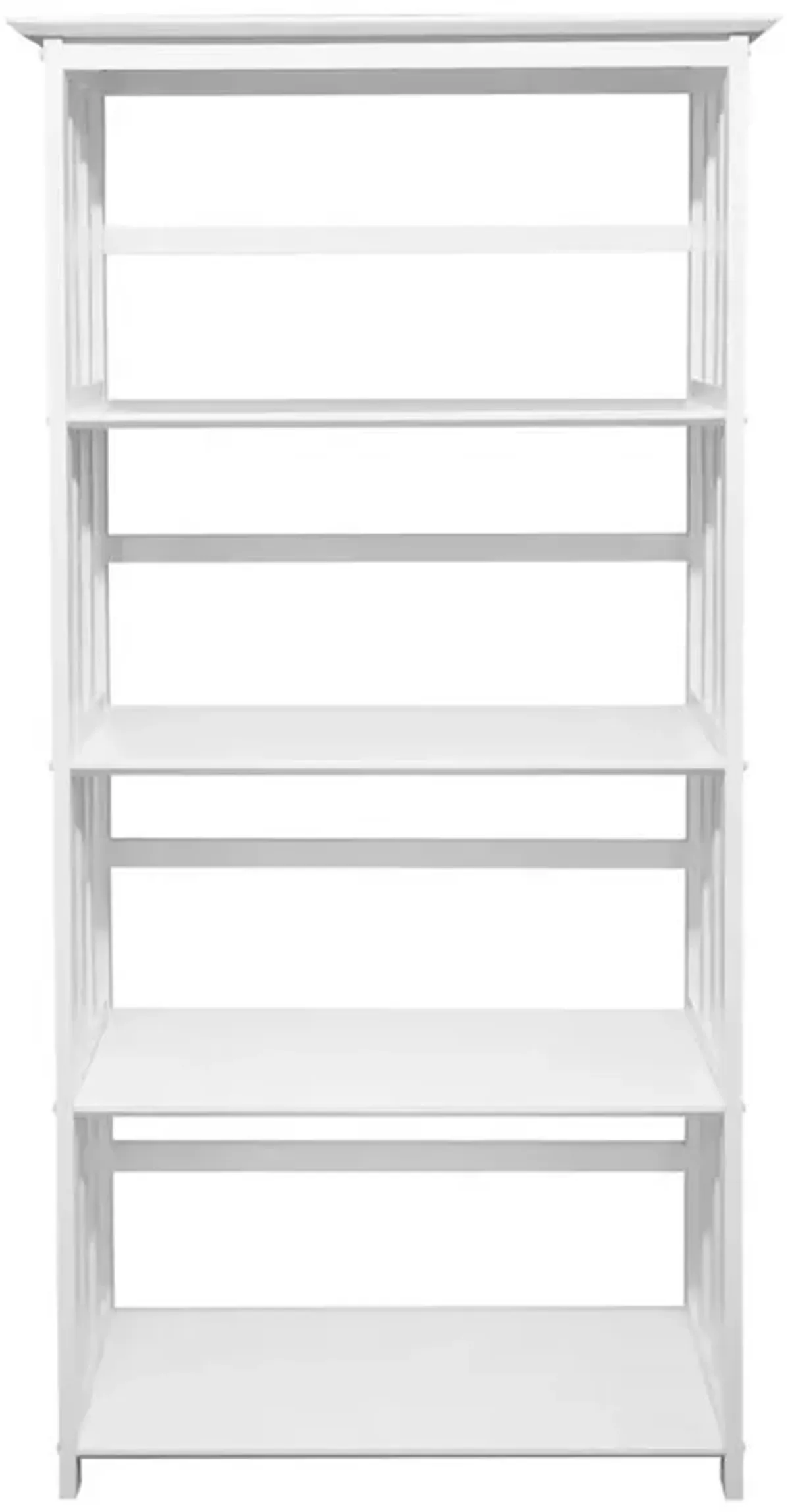 Mission Style 5-Shelf Bookcase - White