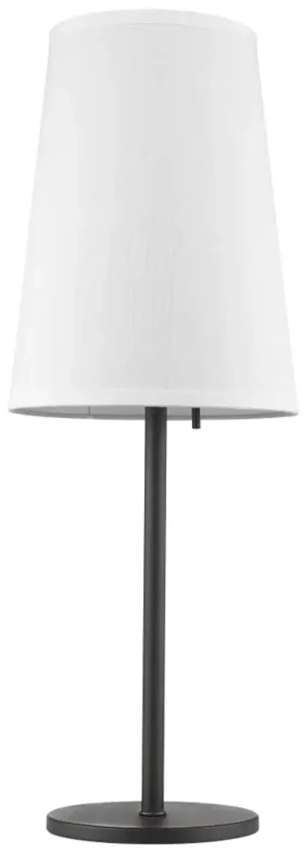 Hivvago 27" Black Metal Table Lamp With White Cone Shade