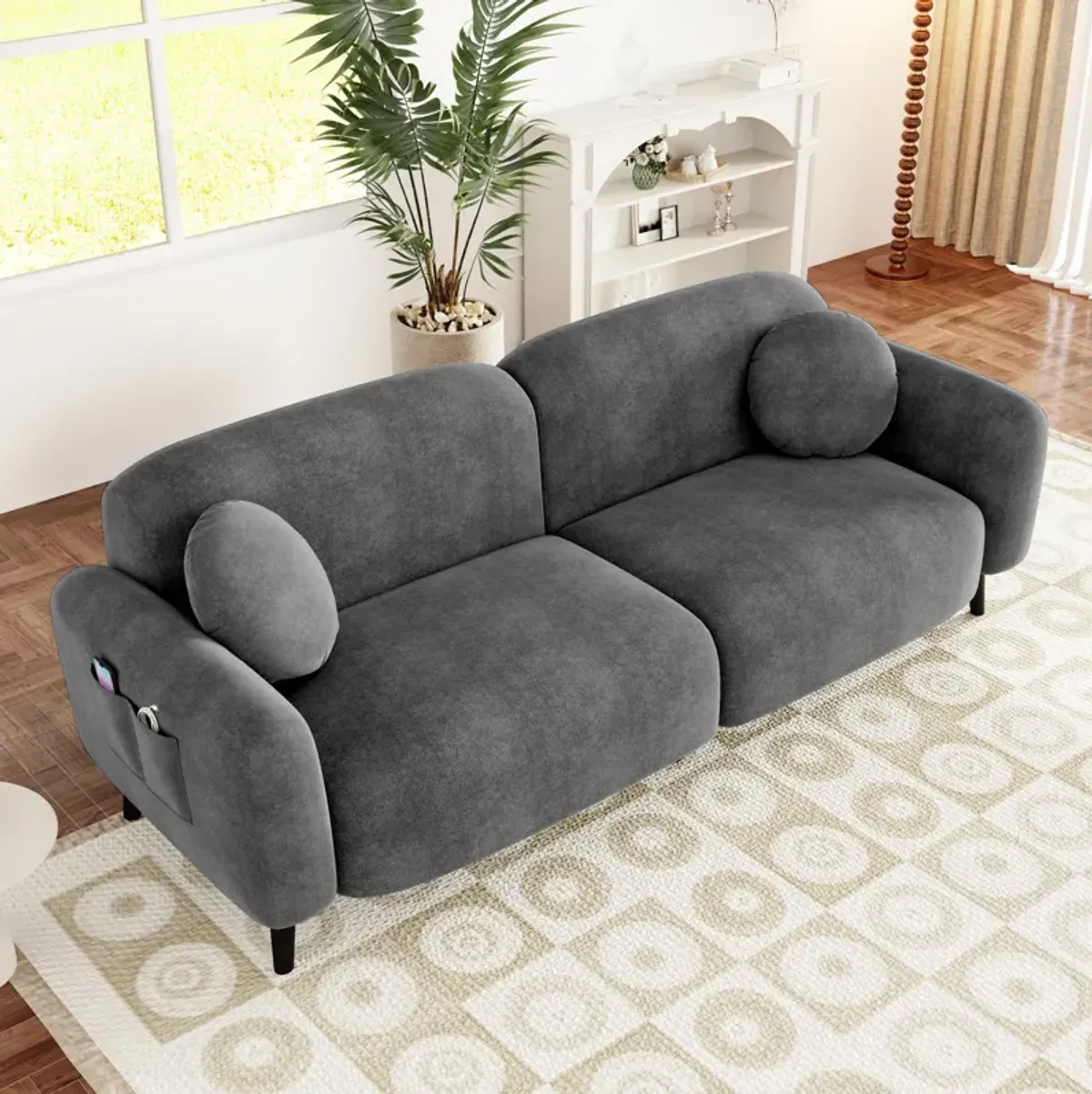 Merax Upholstered Loveseat 2 Seats Sofa