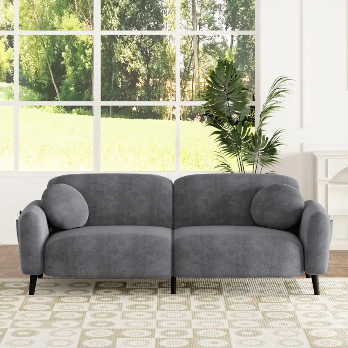 Merax Upholstered Loveseat 2 Seats Sofa