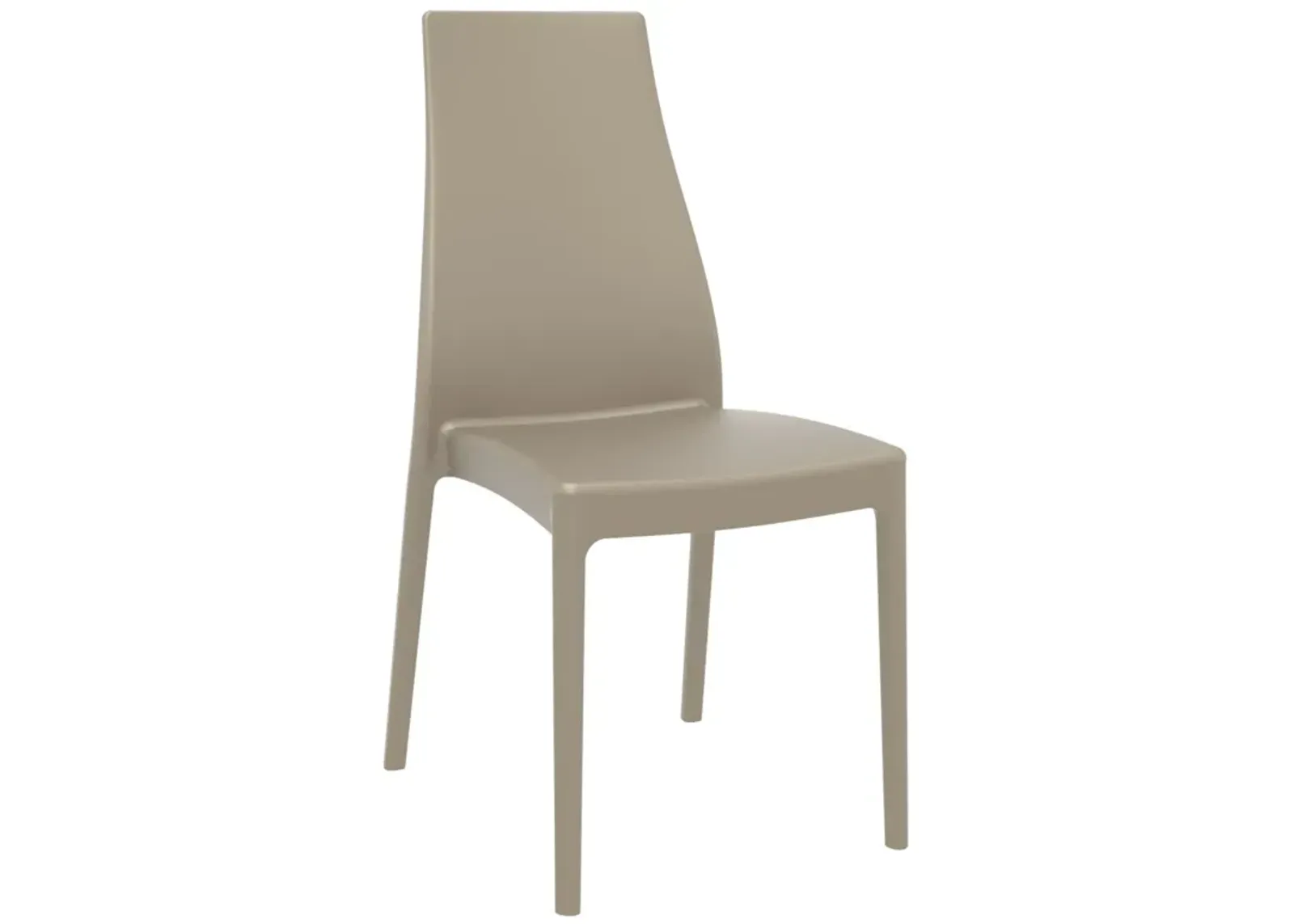 37" Taupe Outdoor Patio Solid High Back Dining Chair