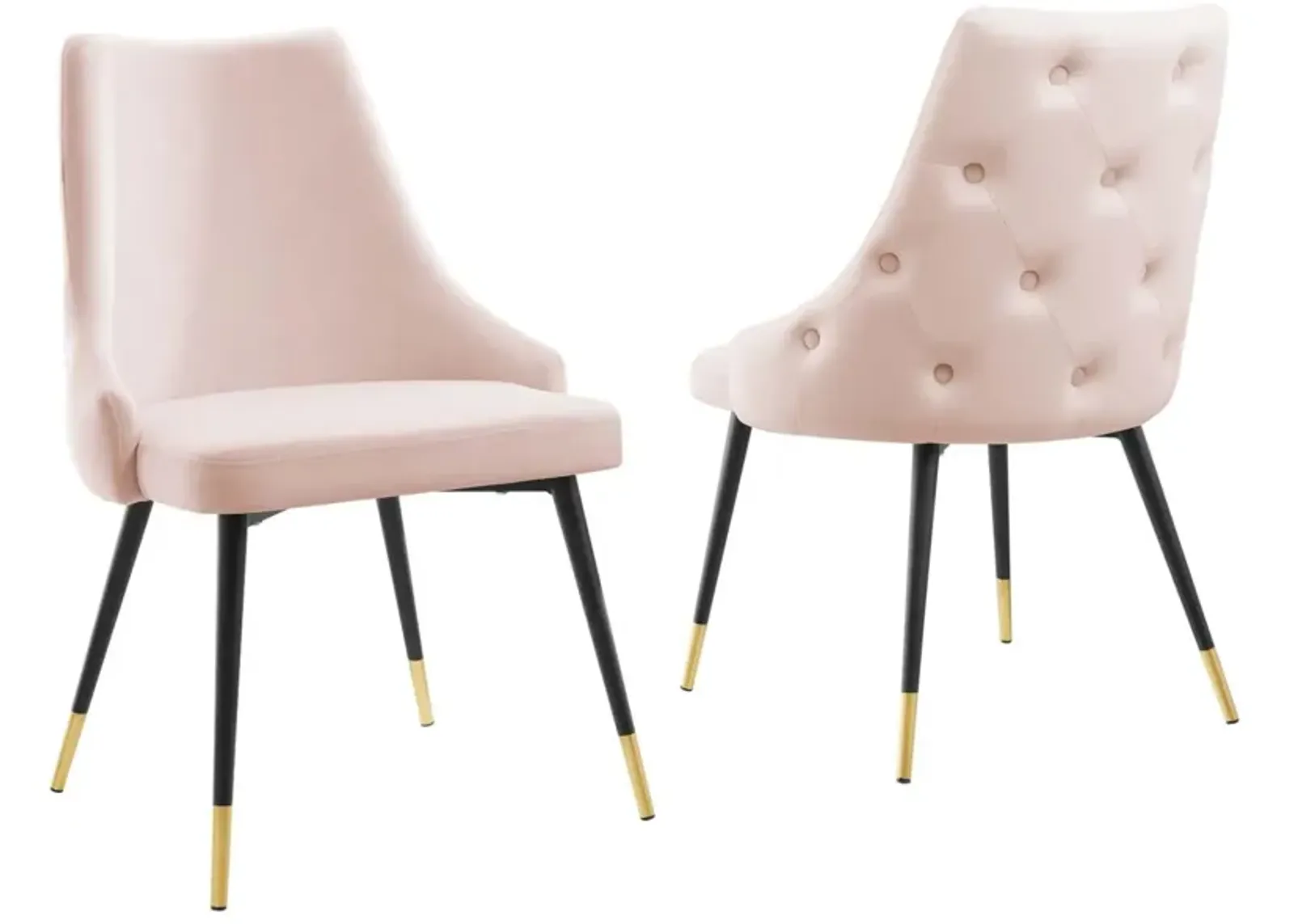 Modway Adorn Tufted Performance Velvet Accent, Dining Side Chair - Set of 2, Pink