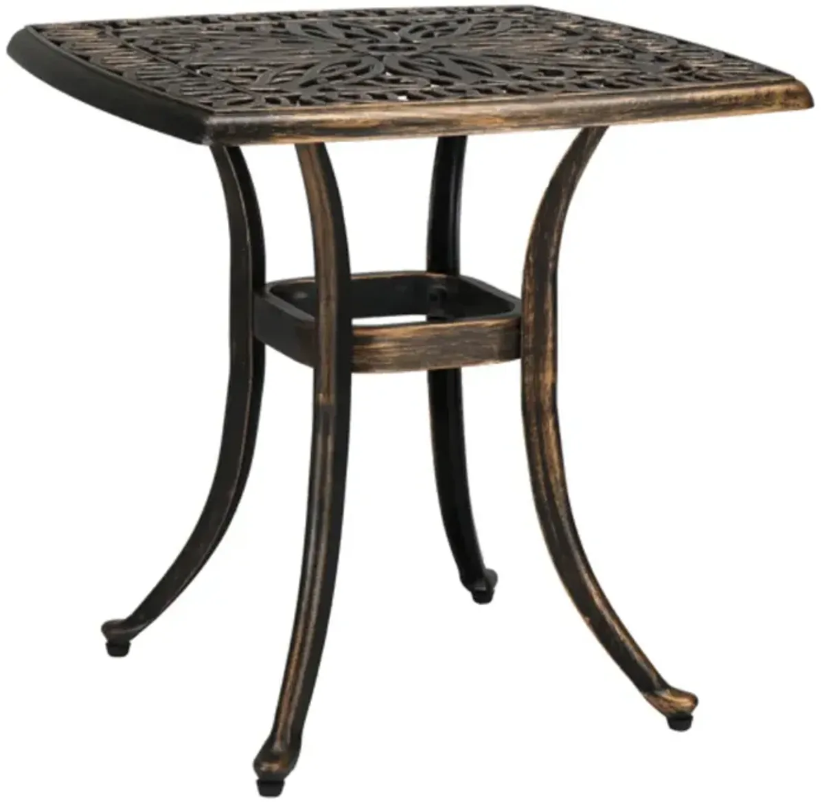 Weather-Resistant Square Cast Aluminum Table for Garden or Yard