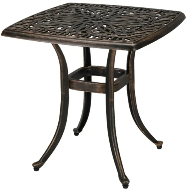 Weather-Resistant Square Cast Aluminum Table for Garden or Yard