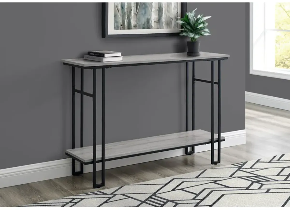 Monarch Specialties I 3576 Accent Table, Console, Entryway, Narrow, Sofa, Living Room, Bedroom, Metal, Laminate, Grey, Black, Contemporary, Modern