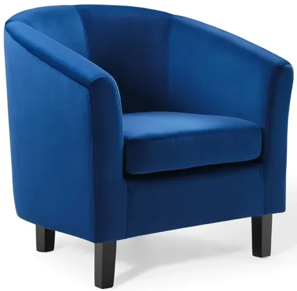 Modway Prospect Modern Performance Velvet Armchair in Navy/Black