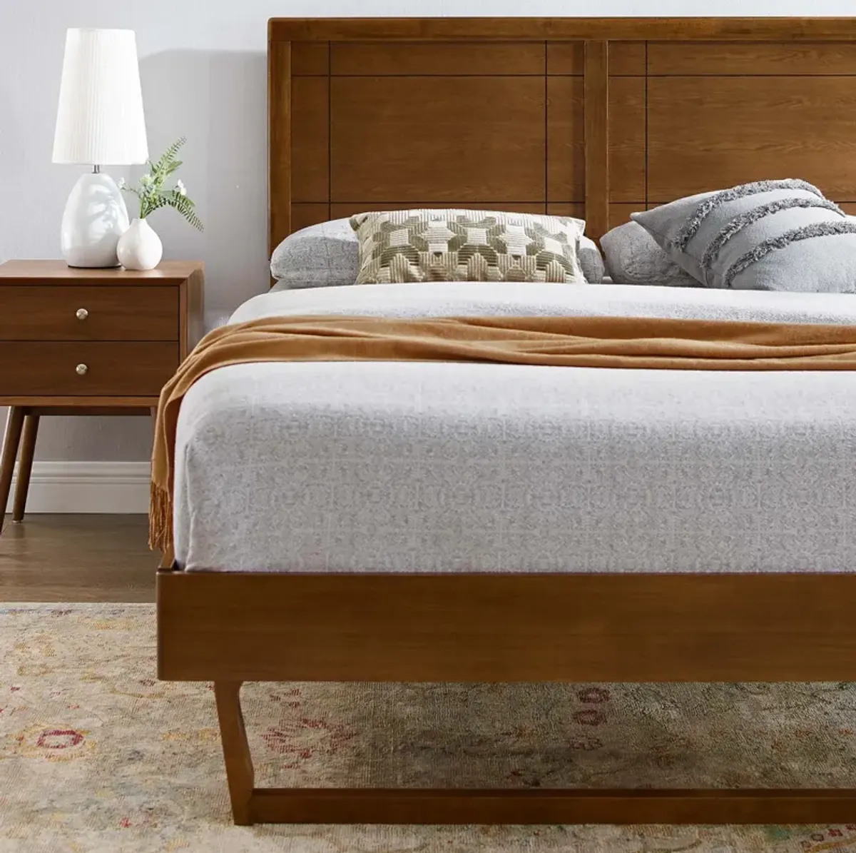 Modway - Marlee Queen Wood Platform Bed with Angular Frame