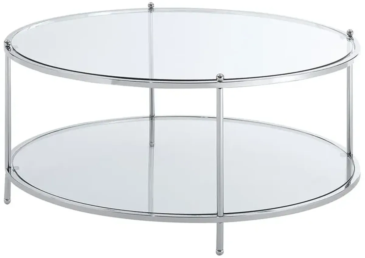 Convience Concept, Inc. Royal Crest 2 Tier Round Glass Coffee Table