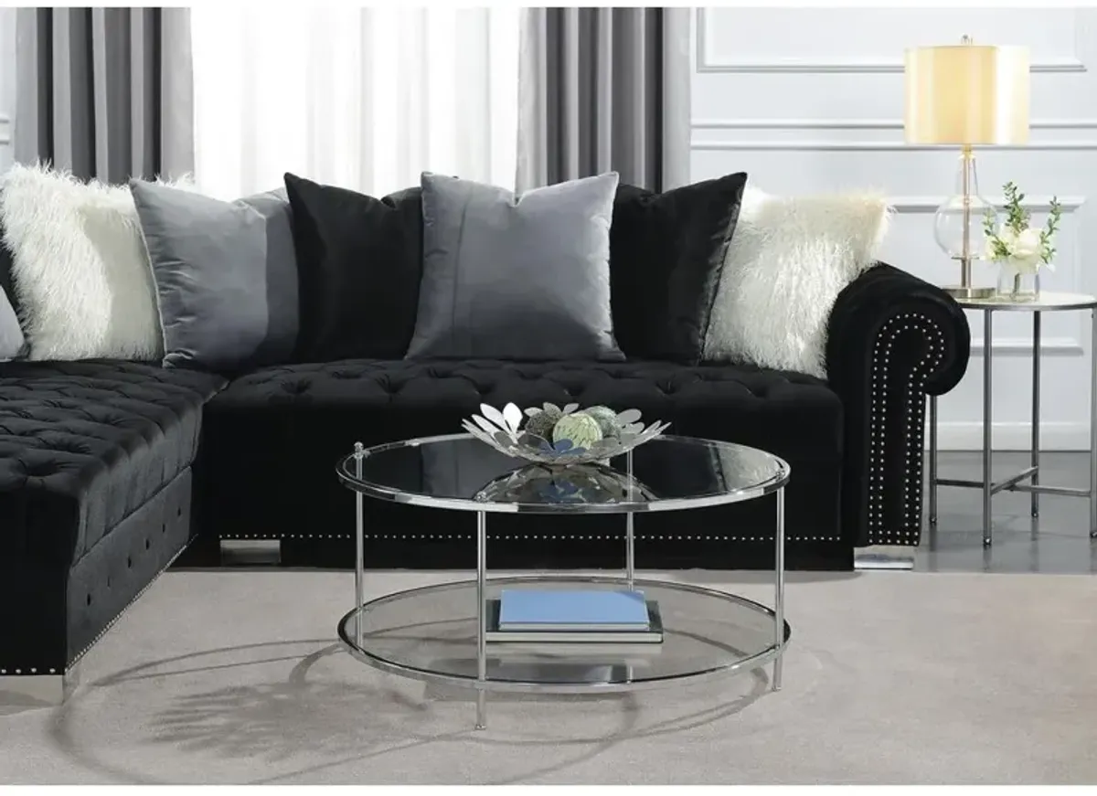 Convience Concept, Inc. Royal Crest 2 Tier Round Glass Coffee Table