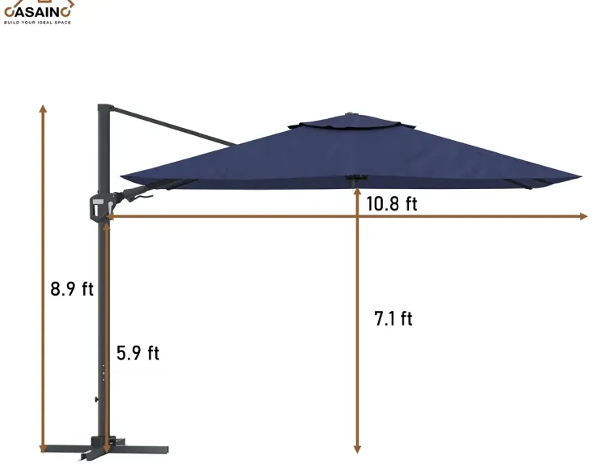 11FT Square Cantilever Patio Umbrella (without Umbrella Base).