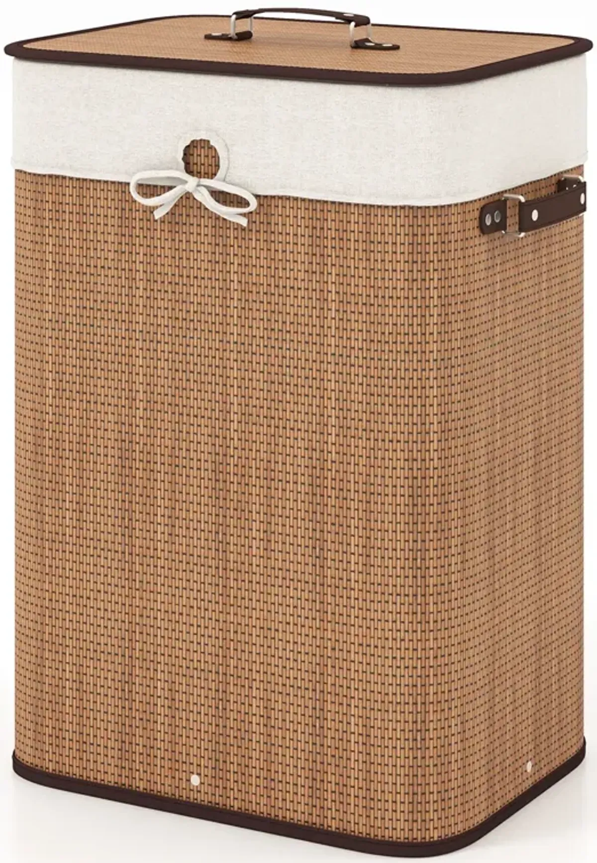 Wicker Laundry Hamper Rectangle with Handles and Lid