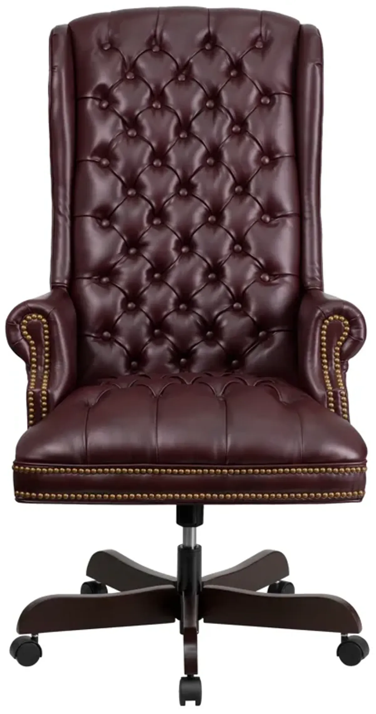 Turner High Back Traditional Fully Tufted LeatherSoft Executive Swivel Ergonomic Office Chair with Arms