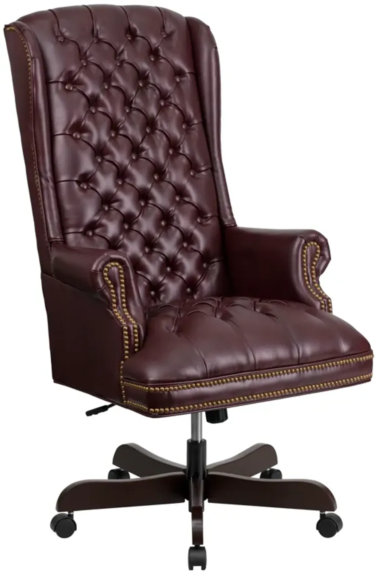 Turner High Back Traditional Fully Tufted LeatherSoft Executive Swivel Ergonomic Office Chair with Arms