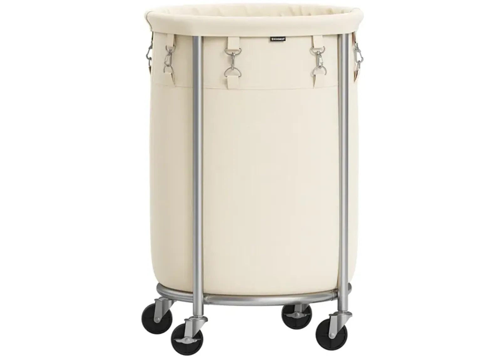 Laundry Basket with Wheels and Removable Bag, Steel Frame, 4 Casters and 2 Brakes