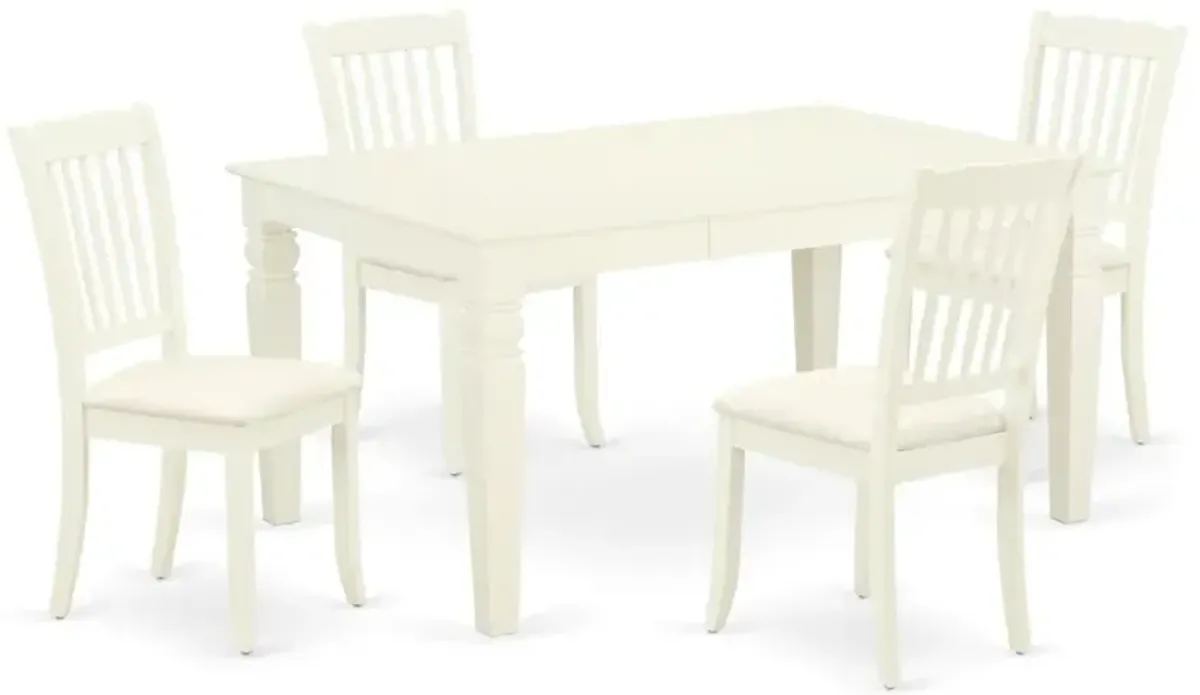 Dining Room Set Linen White, WEDA5-WHI-C