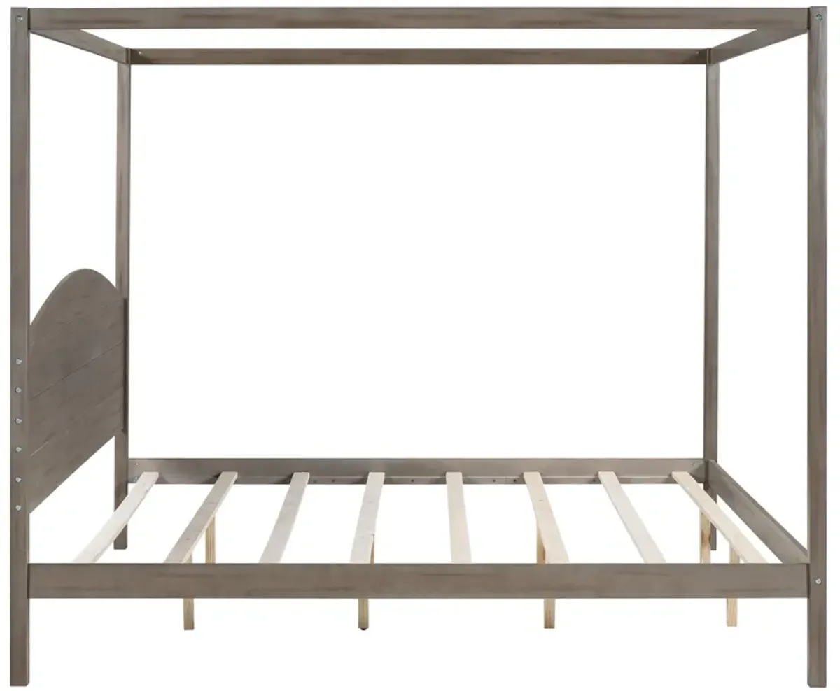 Merax Canopy Platform Bed with Headboard