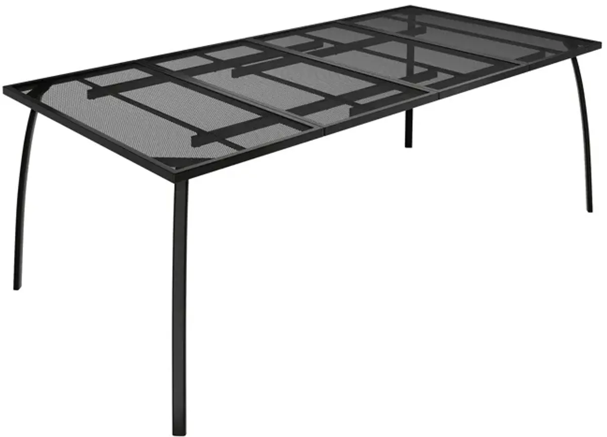 MONDAWE Steel Mesh Table Rectangle Extra Large Dining Table With Powder Coating