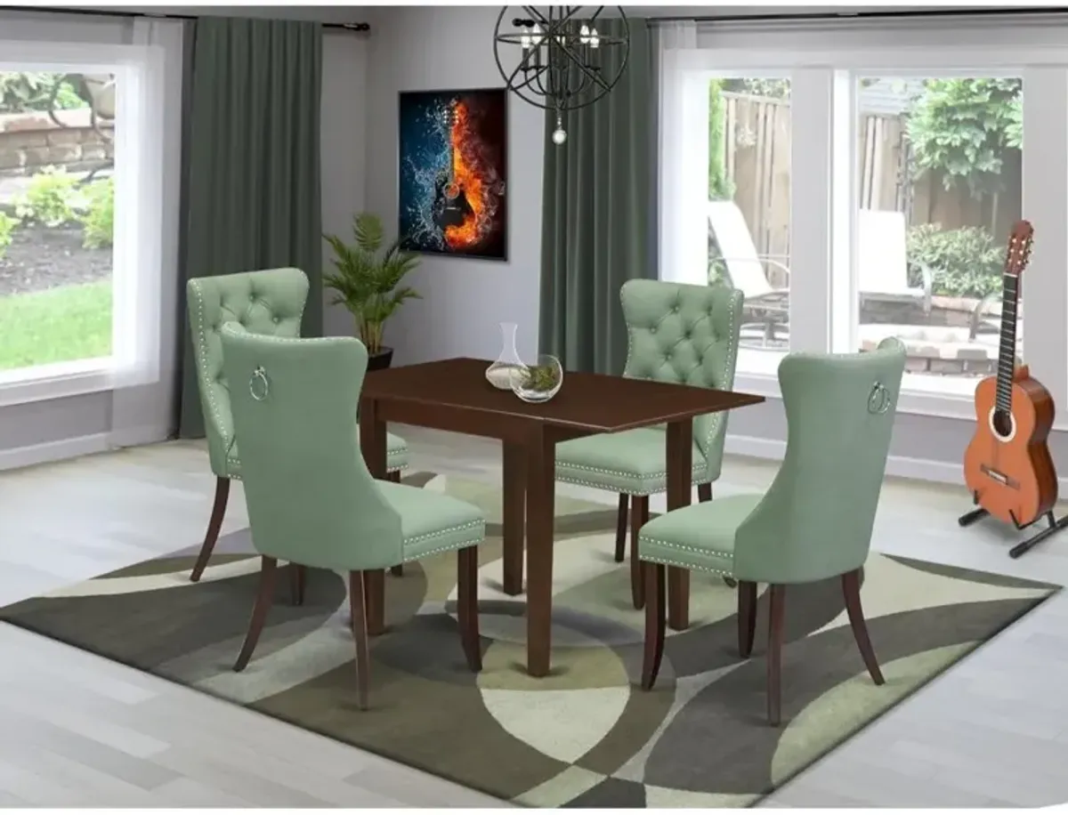 5 Piece Dining Set Consists of a Rectangle Kitchen Table with Dropleaf