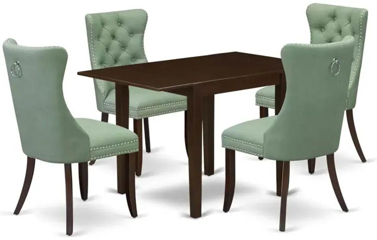 5 Piece Dining Set Consists of a Rectangle Kitchen Table with Dropleaf