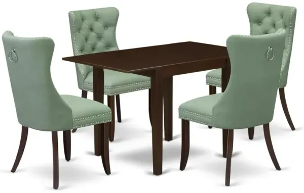 5 Piece Dining Set Consists of a Rectangle Kitchen Table with Dropleaf
