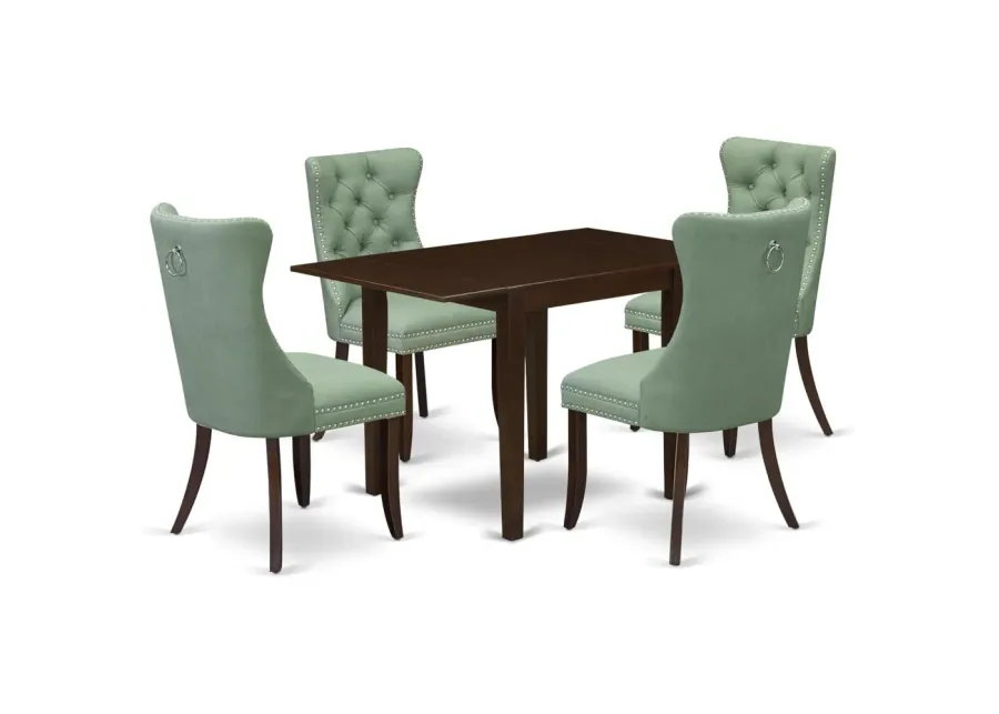 5 Piece Dining Set Consists of a Rectangle Kitchen Table with Dropleaf