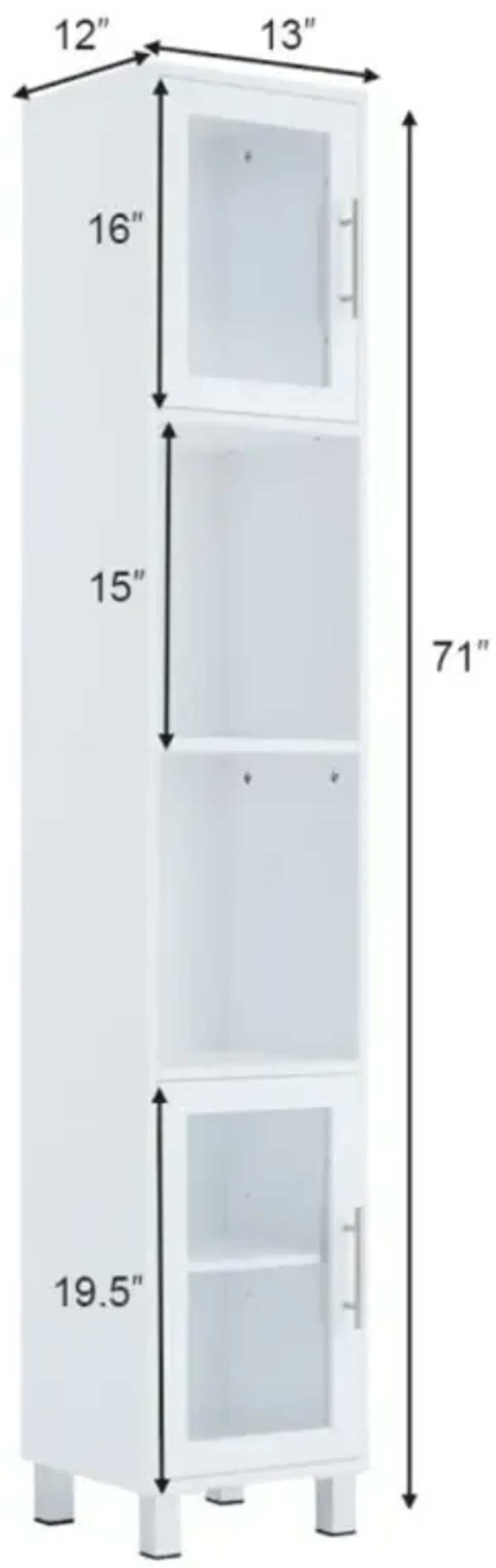 Hivvago 71 Inch Tall Tower Bathroom Storage Cabinet and Organizer Display Shelves for Bedroom