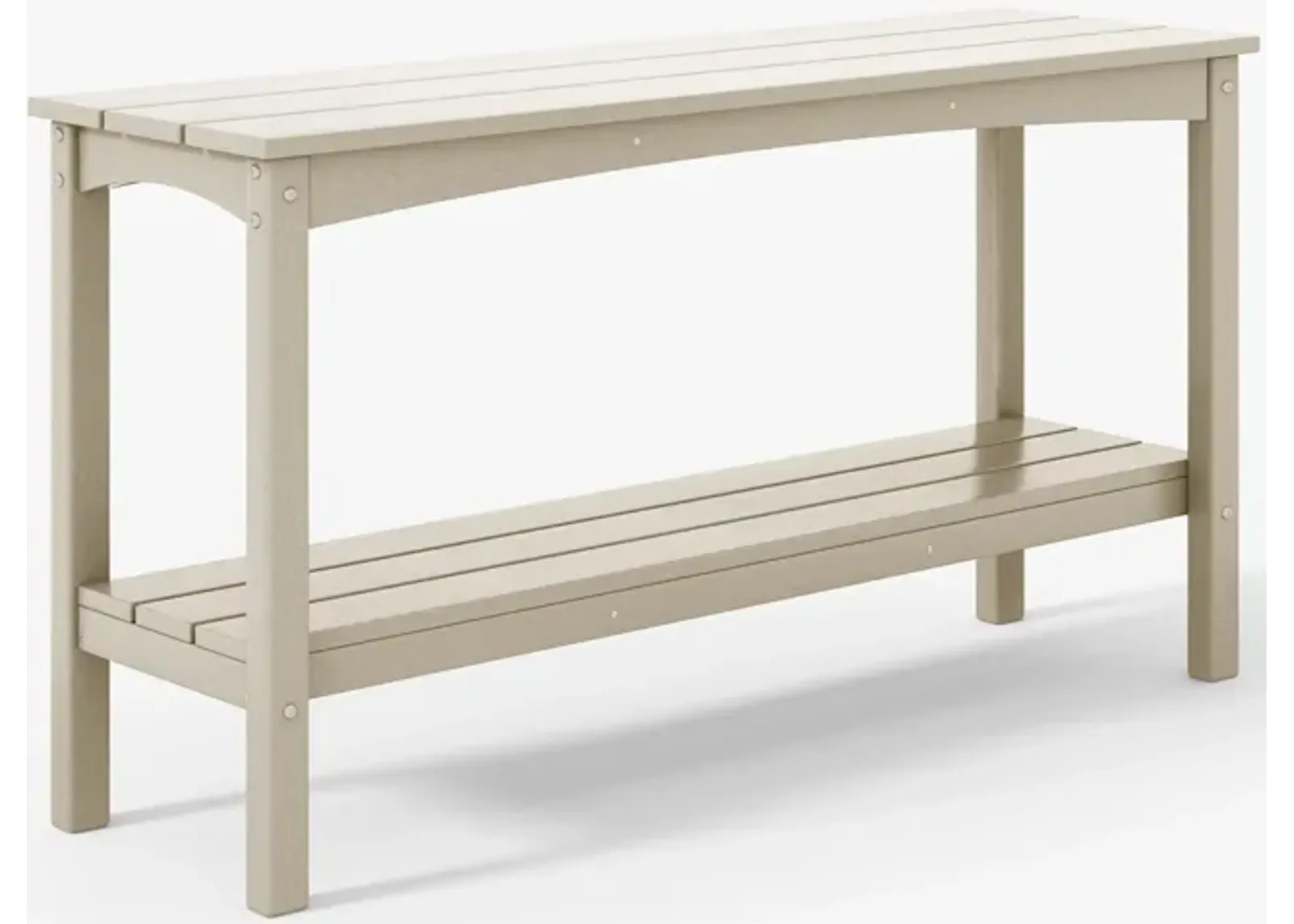 WestinTrends 55" Outdoor Patio HDPE Adirondack 2-Tier Shelf Console Table