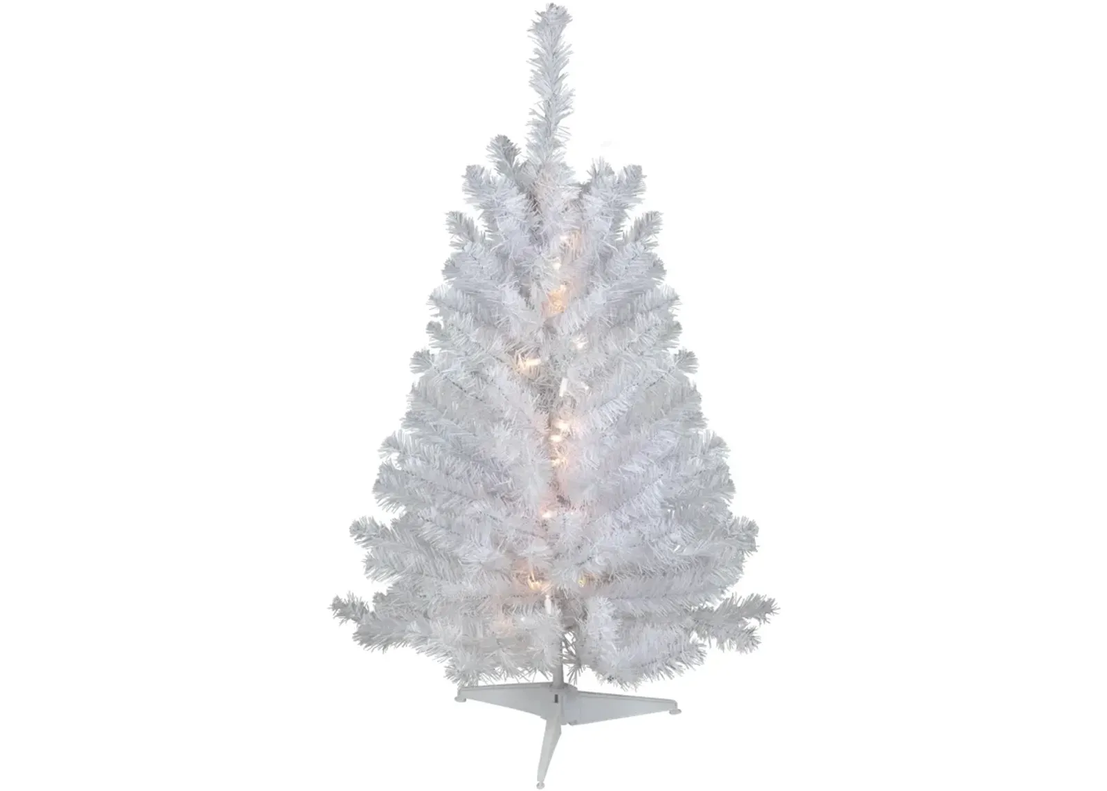 3' Pre-Lit LED Snow White Medium Artificial Christmas Tree - Clear Lights