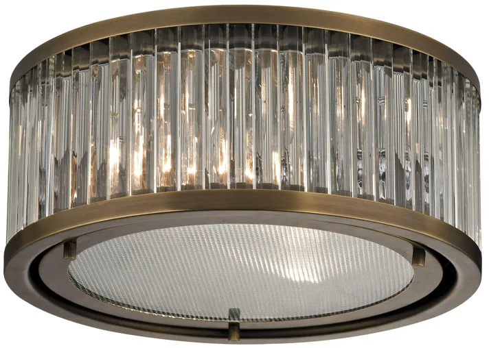 Linden Manor 12'' Brass Wide 2-Light Flush Mount