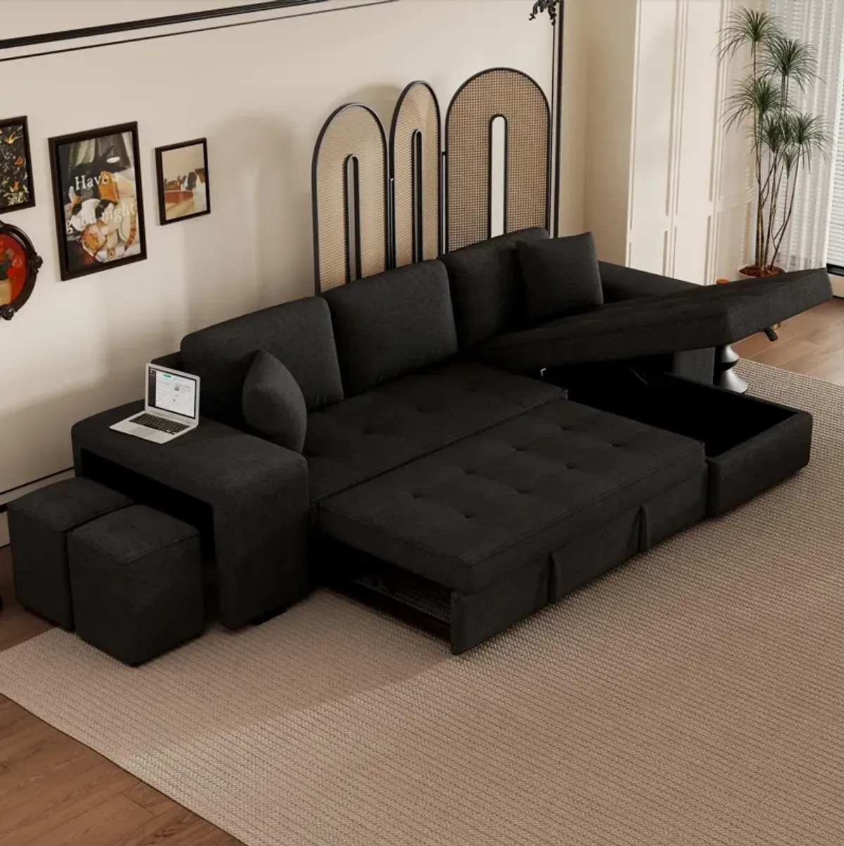 Merax Modern L-Shape 3 Seat Reversible Sectional Sofa