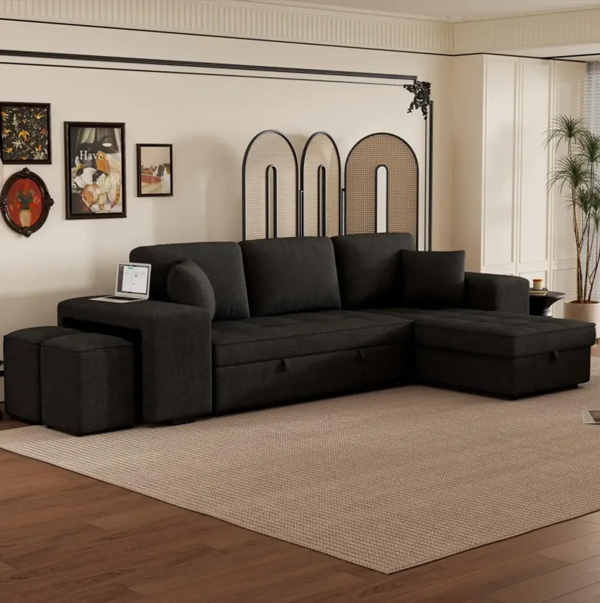 Merax Modern L-Shape 3 Seat Reversible Sectional Sofa