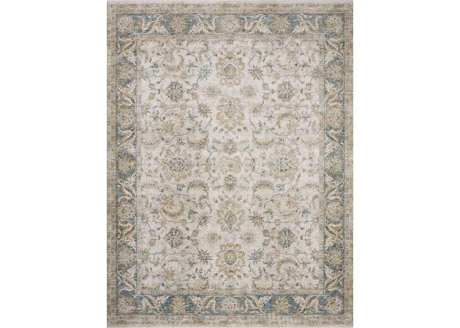 Gaia Natural/Ocean 2'6" x 10'0" Runner Rug