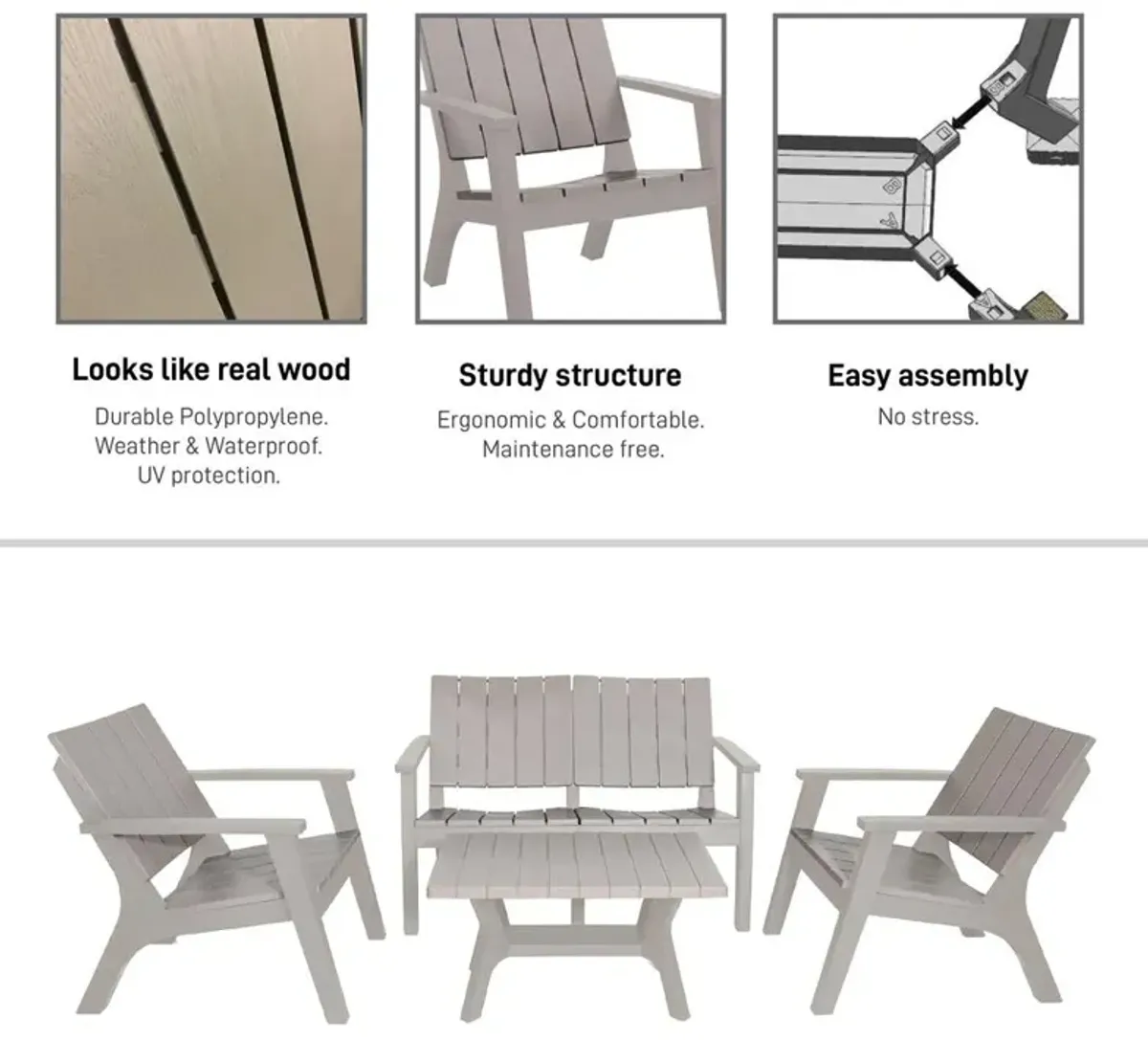 DUKAP 4 Piece Patio Sofa Seating Set