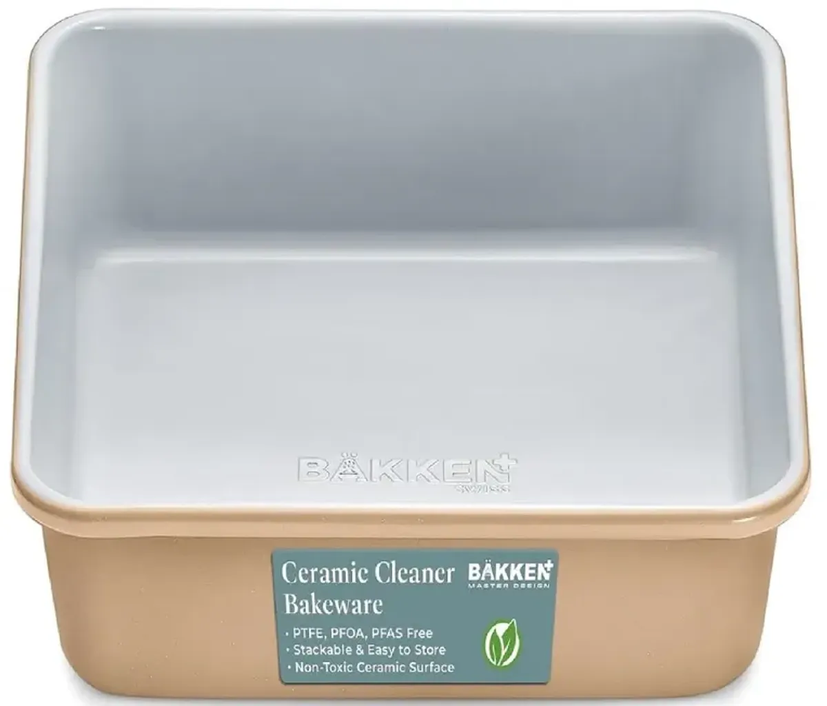 Square Cake Pan - Aluminized Steel, Ceramic Non-Stick Coating, Non-Toxic, Ideal Size, Heavy-Duty, Elevate Your Baking with Durability and Style!