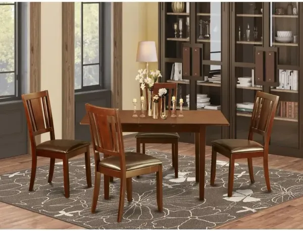 5 Pc Small dinette set - Table with Leaf and 4 Kitchen Chairs