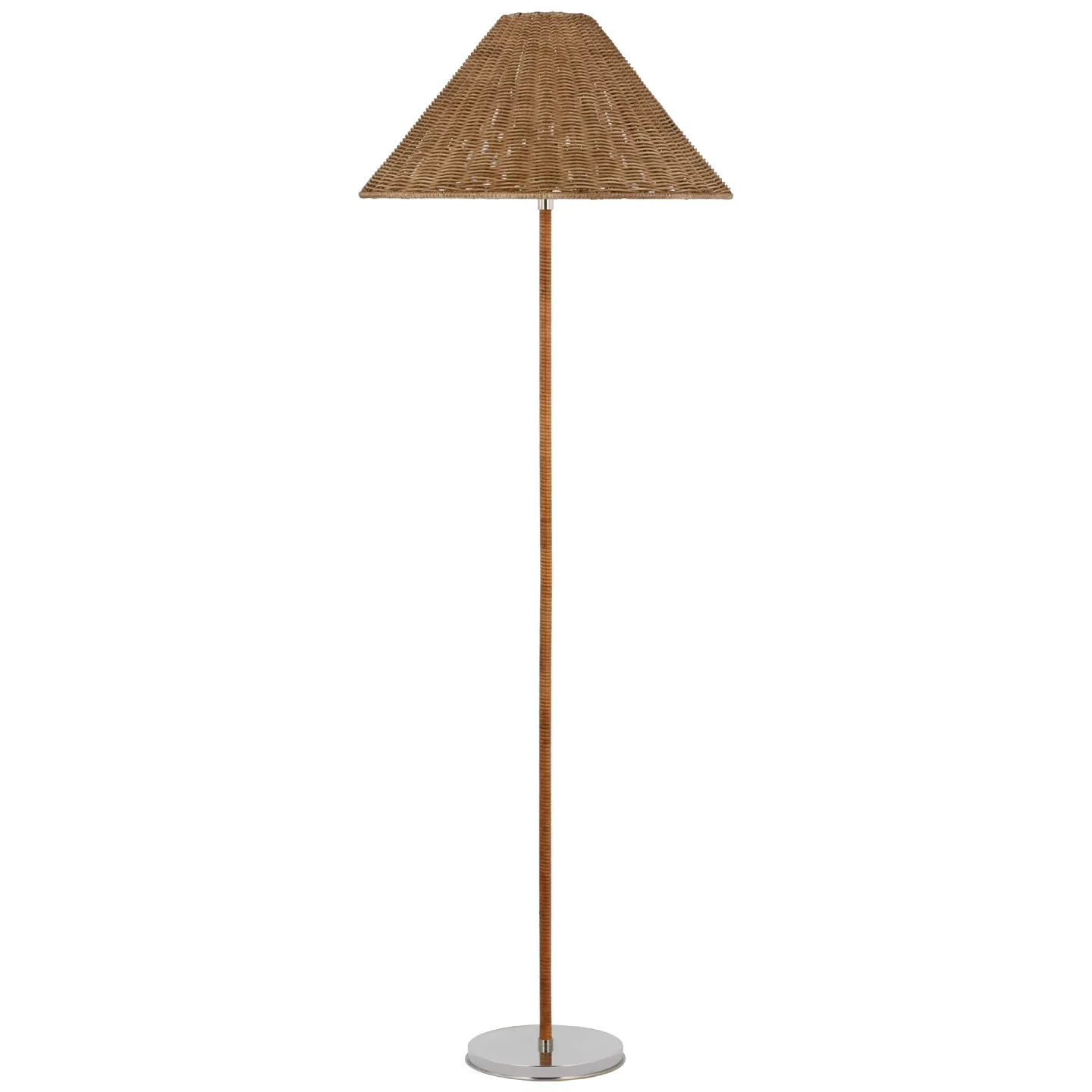 Wimberley Medium Wrapped Floor Lamp in Polished Nickel