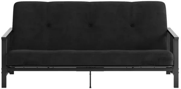 Atwater Living Hana Full Metal Arm Futon with 6" Thermobonded High Density Polyester Microfiber Mattress