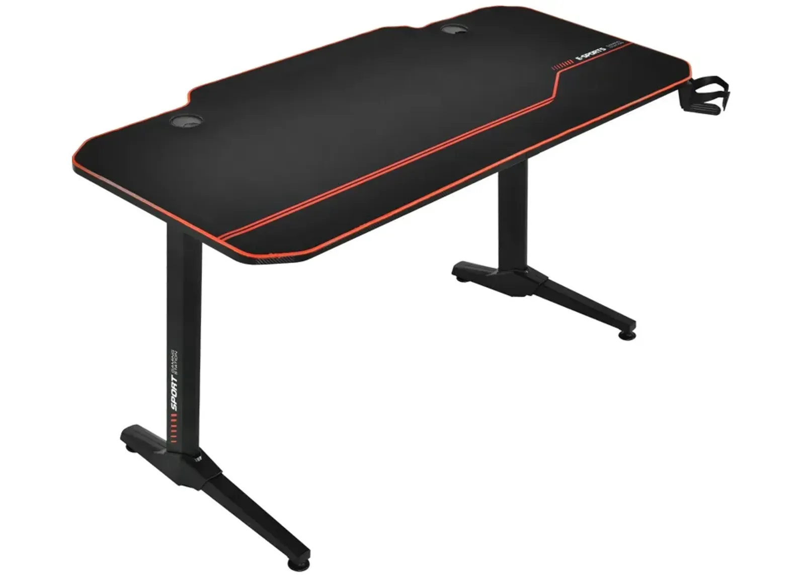 55 Inch Gaming Desk with Free Mouse Pad with Carbon Fiber Surface