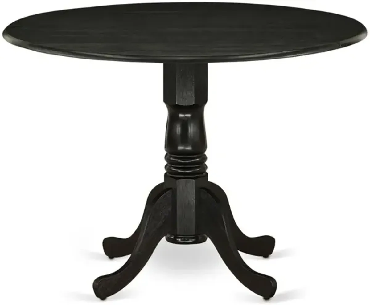 East West Furniture Dining Table Wirebrushed Black, DLT-ABK-TP