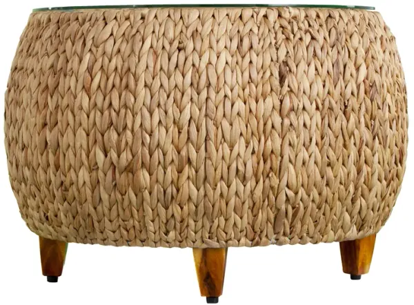 Jokobe Round Water Hyacinth Cocktail Table