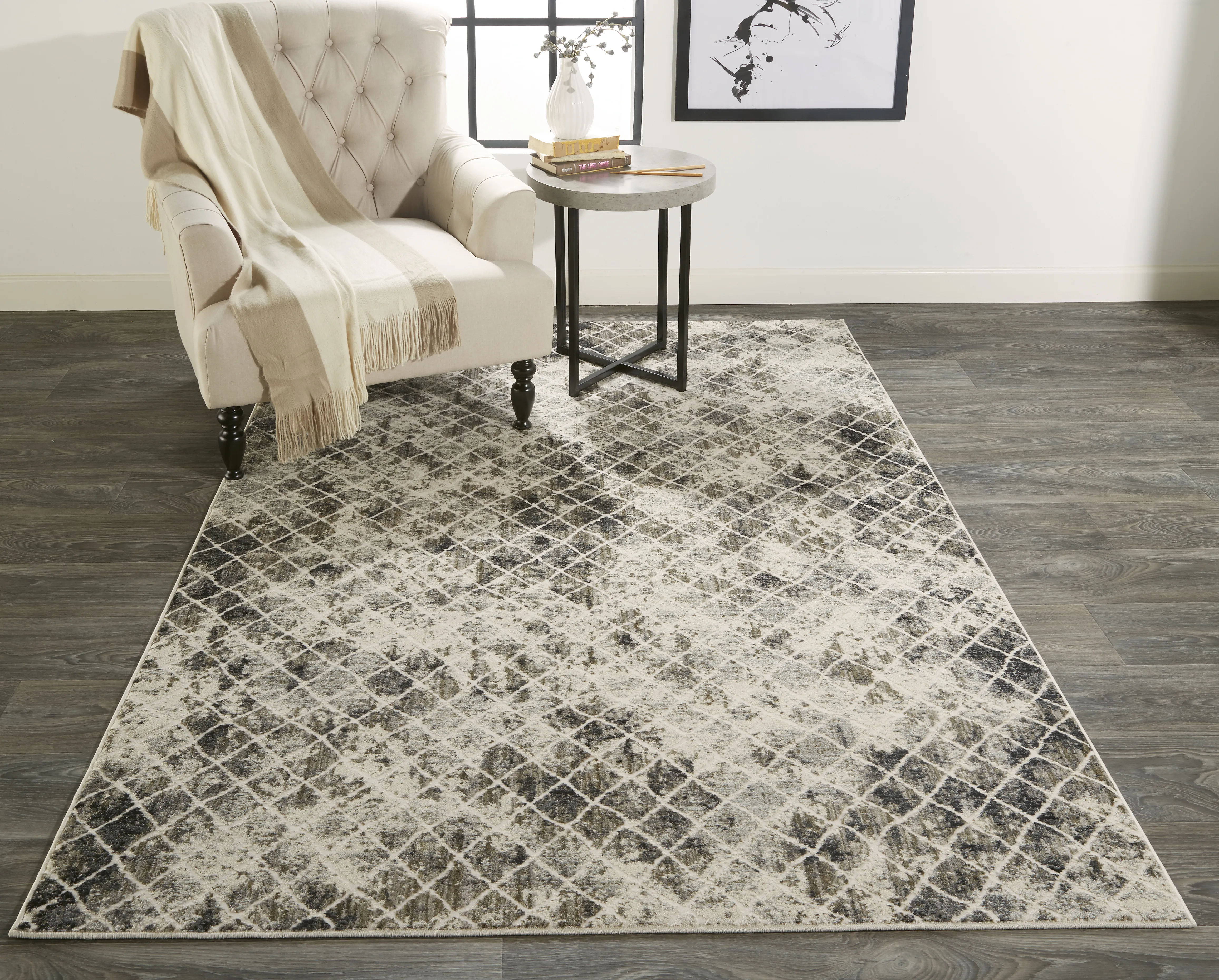 Kano 3873F Ivory/Gray/Taupe 2'7" x 8' Rug