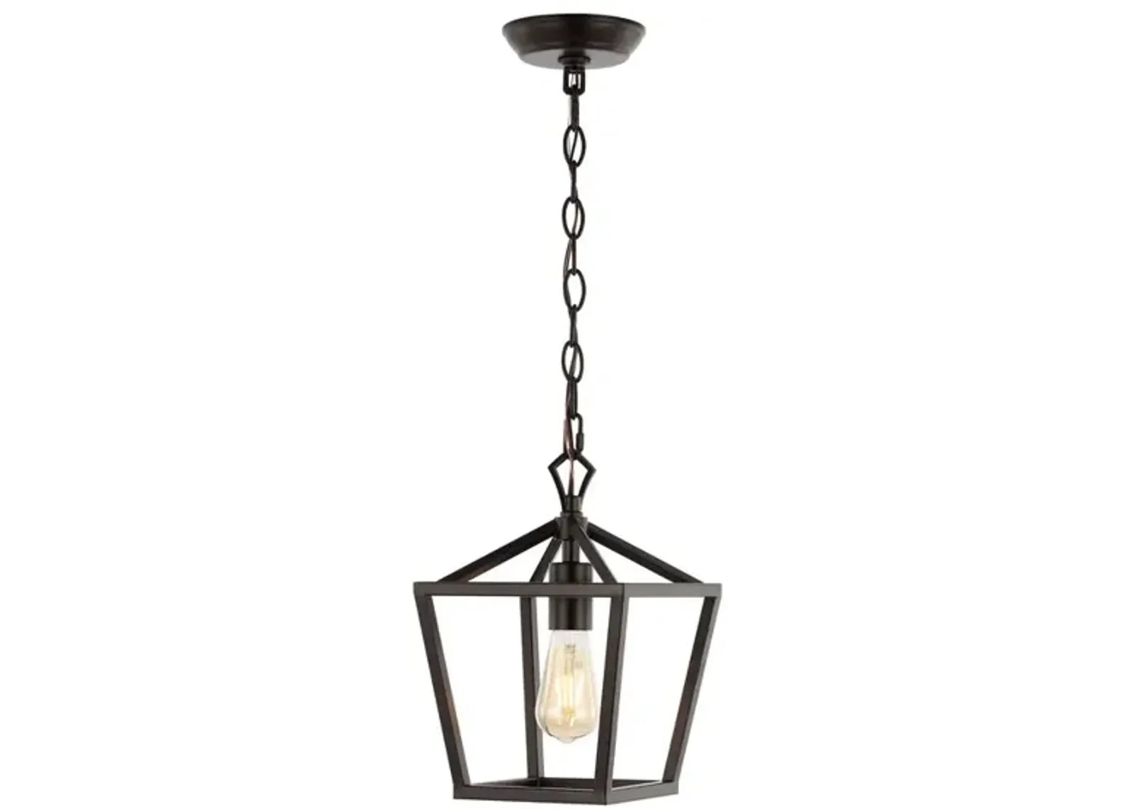 Oslin 1-Light Vintage Farmhouse Iron Chain Pagoda LED Pendant